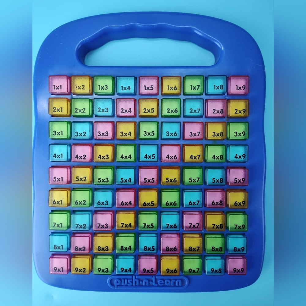 Push & Learn Colorful Multiplication Educational Learning Toy Blue VG - Picture 2 of 10